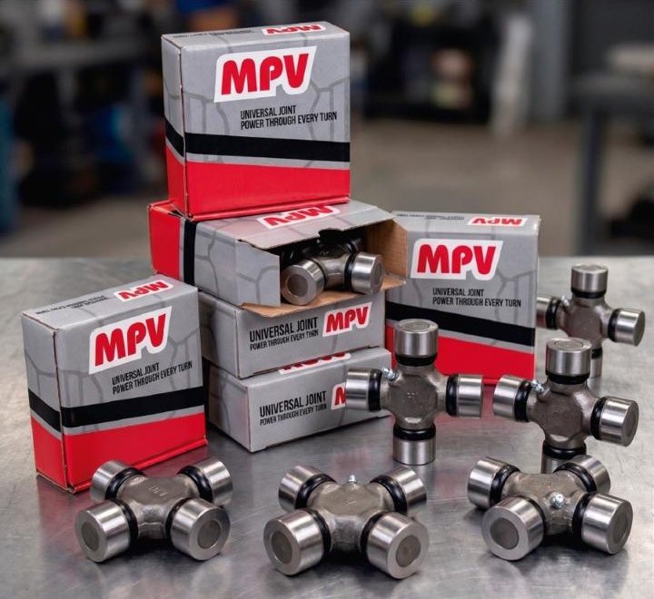 Crucetas MPV junto a sus cajas de embalaje sobre una mesa de taller